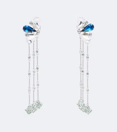 Rabanne Crystal-embellished Drop Earrings In Silver