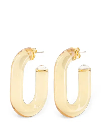 Rabanne Crystal-embellished Oval Hoop Earrings In Transparent