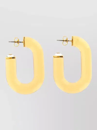 Rabanne Crystal-embellished Resin Hoop Earrings In Gold