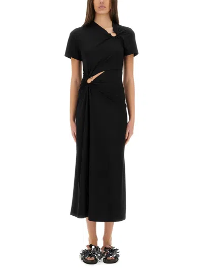RABANNE RABANNE CUT-OUT DETAIL MIDI DRESS
