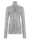 Rabanne Cut-out Long-sleeved Top In Gray
