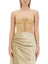 Rabanne Cut Out Tank Top In Bronze