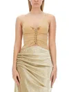 Rabanne Cut Out Tank Top In Bronze