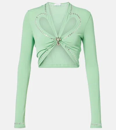 RABANNE CUTOUT EMBELLISHED CROP TOP