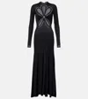 Rabanne Second Skin Effect Long Dress In Brown