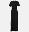 Rabanne Jersey Long Piercing Dress In Black