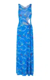 Rabanne Cutout Jersey Maxi Dress In Multi