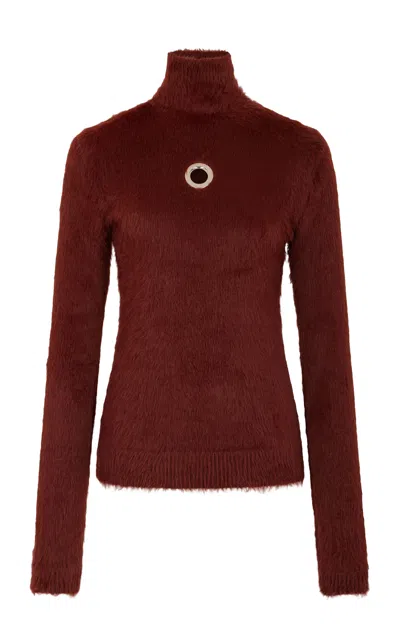 Rabanne Cutout Turtleneck Sweater In Brown