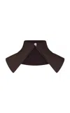 Rabanne Dark Brown Knit Collar In White