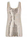 Rabanne Second Skin Top With Circular Embellishments In Pink & Purple