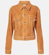 Rabanne Womens New Caramel Flap-pocket Regular-fit Suede Jacket In Braun