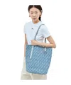 Rabanne Denim Logo Handbag In Blue