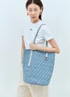 Rabanne Denim Logo Tote Bag In Blue