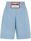 Rabanne Denim Shorts With Applique In Blue