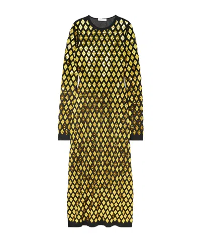 Rabanne Embellished Stretch-jersey Midi Dress In Black