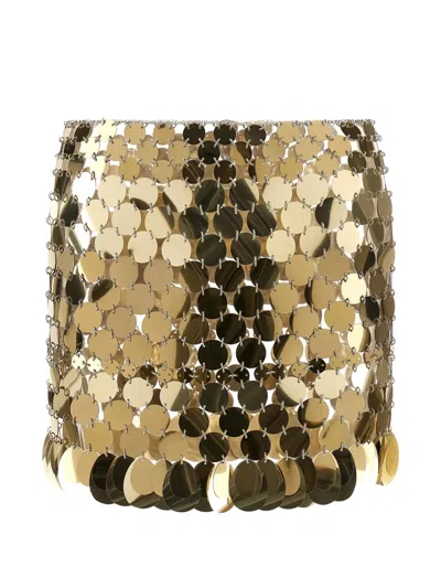 Rabanne Disc-embellished Skirt In Gold