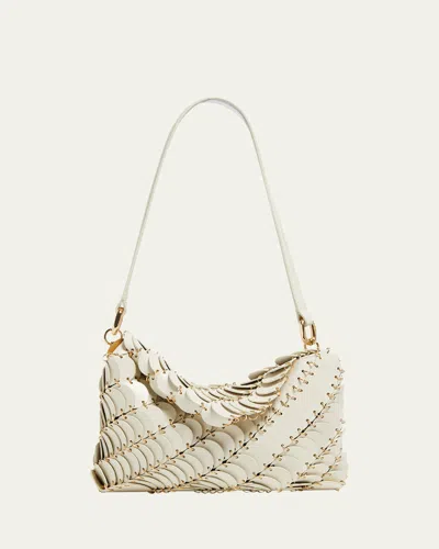 Rabanne Disc-link Leather Shoulder Bag In Cream