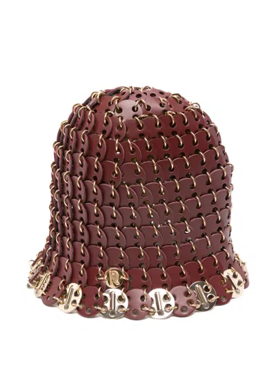 Rabanne Disc-chain Bucket Hat In Burgundy