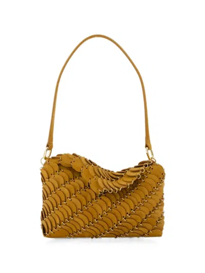 Rabanne Disc-embellished Suede Shoulder Bag In Pink