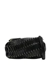 Rabanne Disco-inspired Black Calf Leather Shoulder Bag In Black