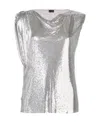 Rabanne Silver Mini Mesh Top In Gray