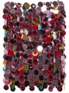 Rabanne High-waisted Sequin Mini Length Skirt In Pink
