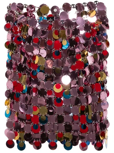 RABANNE DISCS-DESIGN MINI SKIRT