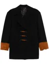 Rabanne Double-breasted Coat In Black