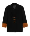 Rabanne Double-breasted Coat In Black