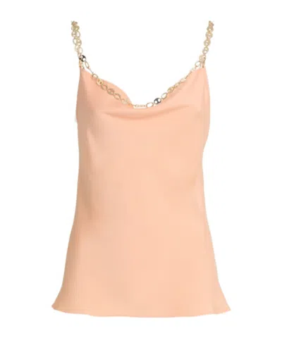 Rabanne Double Satin Tank Top In Brown