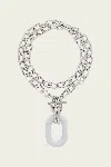 Rabanne Double Xl Link Chain Necklace In Silver White