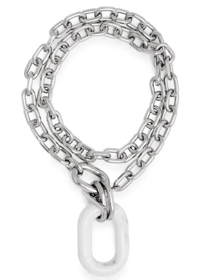 Rabanne Double Xl Link Necklace In Silver