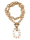 Rabanne Double Xl Link Twist Enamel-charm Necklace In Gold