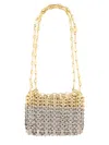 Rabanne 1969 Nano Skyline Two-tone Disc Shoulder Bag In Silver