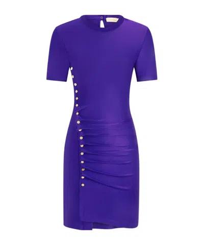 RABANNE DRAPÉ PRESSION MINI DRESS