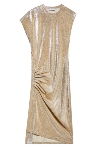 Rabanne Drapé Pression Metallic Knit Dress