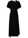 Rabanne Black Draped Press-stud Dress In 黑色