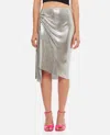 Rabanne Draped Skirt With Metallic Sequin Detail In Silver