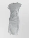 Rabanne Asymmetric Ruched Stretch-lurex Dress