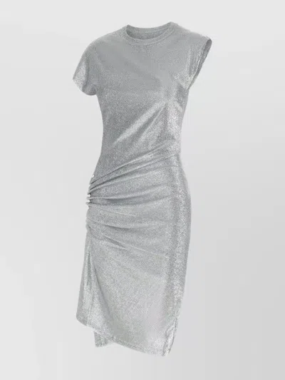 RABANNE DRAPED ASYMMETRICAL CUT LUREX DRESS