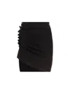 Rabanne Draped Black Mini Skirt In Black