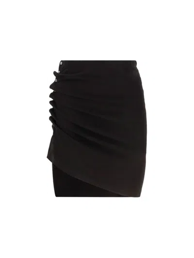 Rabanne Draped Black Mini Skirt