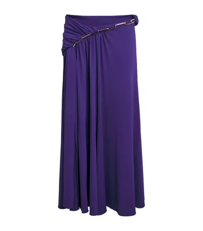 Rabanne Draped Chain Midi Skirt In Blue