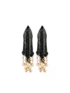 Rabanne Draped Chainmail Drop Earrings In 黑色