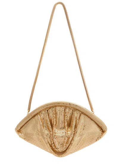 Rabanne Draped Chainmail Pouch In Gold