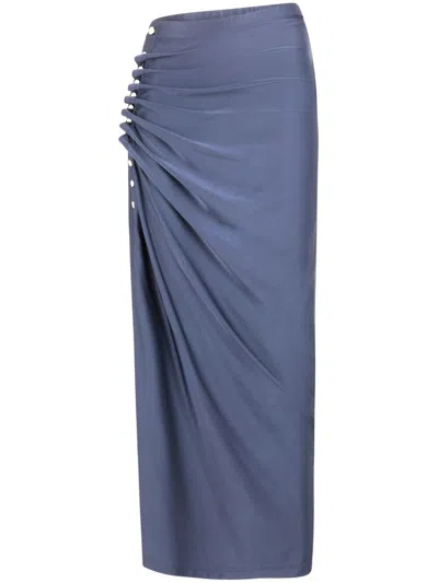 Rabanne Draped-detail Skirt In Blue