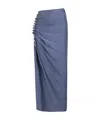 Rabanne Draped-detail Skirt In Blue