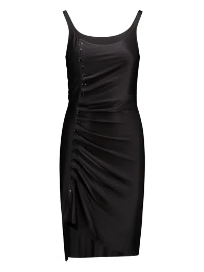 Rabanne Draped-detail Sleeveless Dress In Black