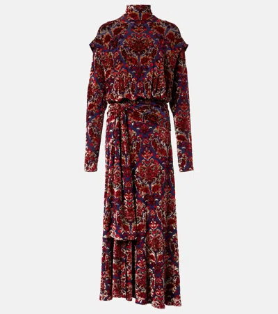 Rabanne Draped Jacquard Maxi Dress In Multicoloured