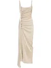 Rabanne Golden Ruched Sleeveless Mini Dress In Gold